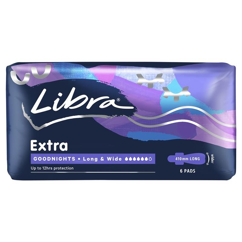 Libra Goodnights 夜用加长加宽卫生巾 6片