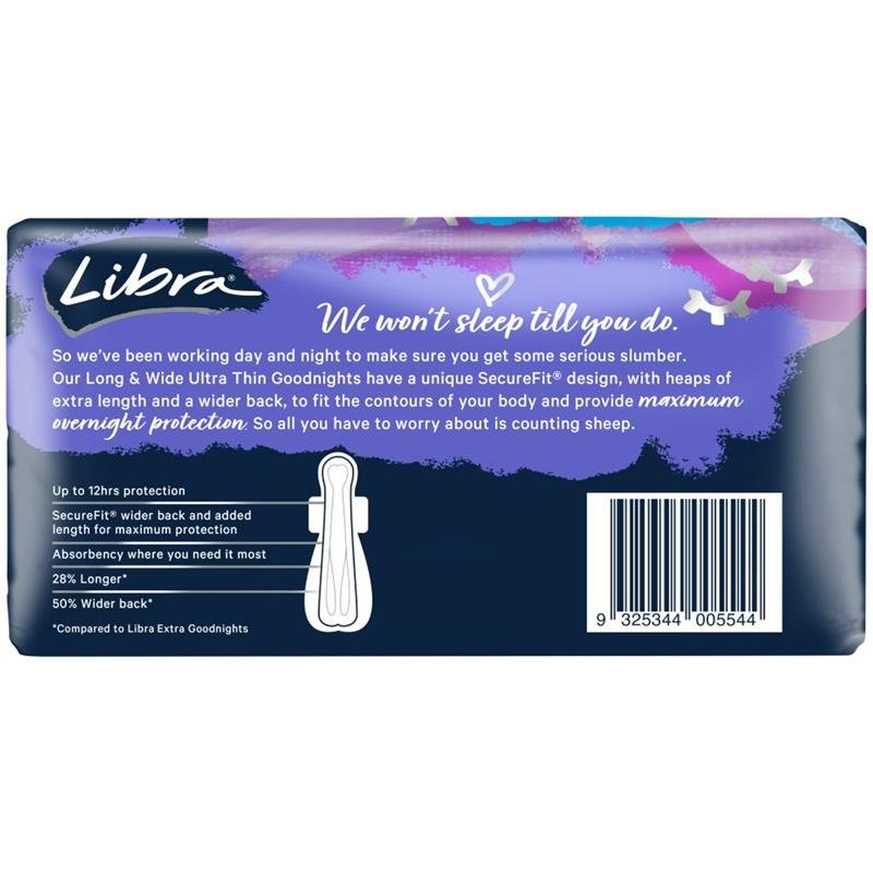 Libra Goodnights 夜用超薄加长加宽卫生巾 6片