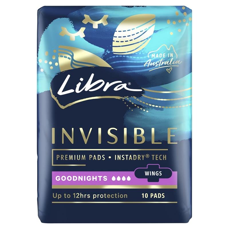 Libra Invisible 隐形夜用卫生巾 带护翼 10片