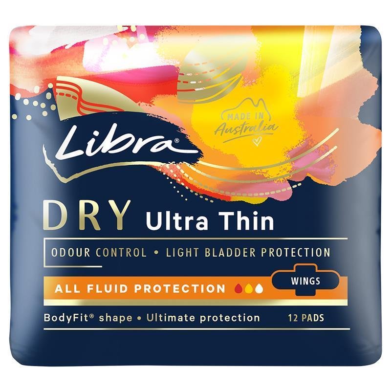 Libra 超薄干爽卫生巾 带护翼 12片