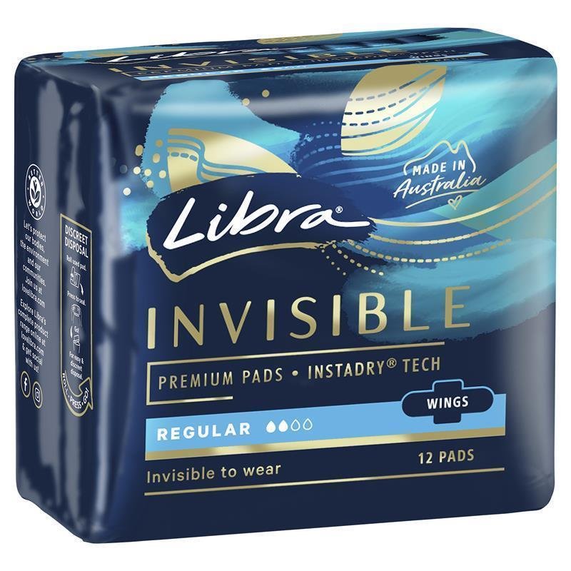 Libra Invisible 贴身隐形日用卫生巾 带护翼 12片