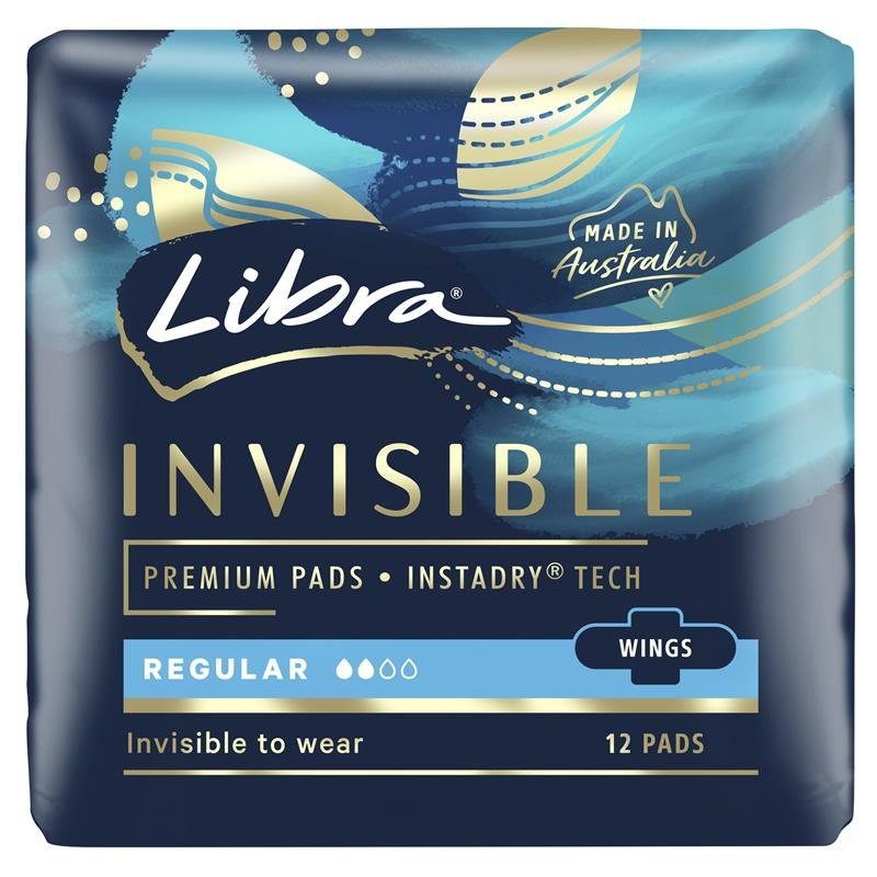 Libra Invisible 贴身隐形日用卫生巾 带护翼 12片