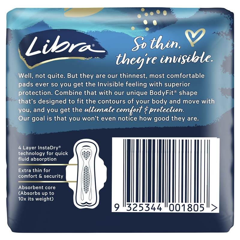 Libra Invisible 贴身隐形日用卫生巾 带护翼 12片