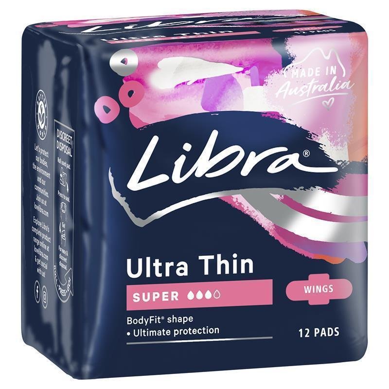 Libra 超薄加量卫生巾 带护翼 12片