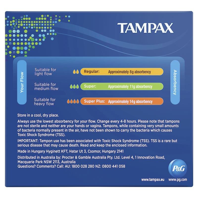 丹碧丝 Tampax 普通型卫生棉条 带导管 20支