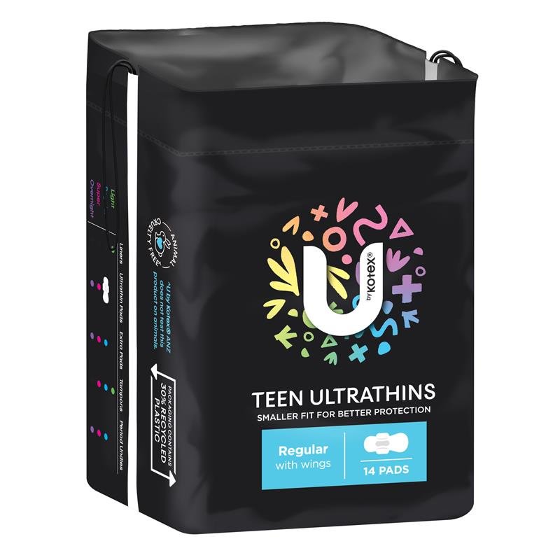 U by Kotex Teen 少女超薄卫生巾 日用护翼 14片