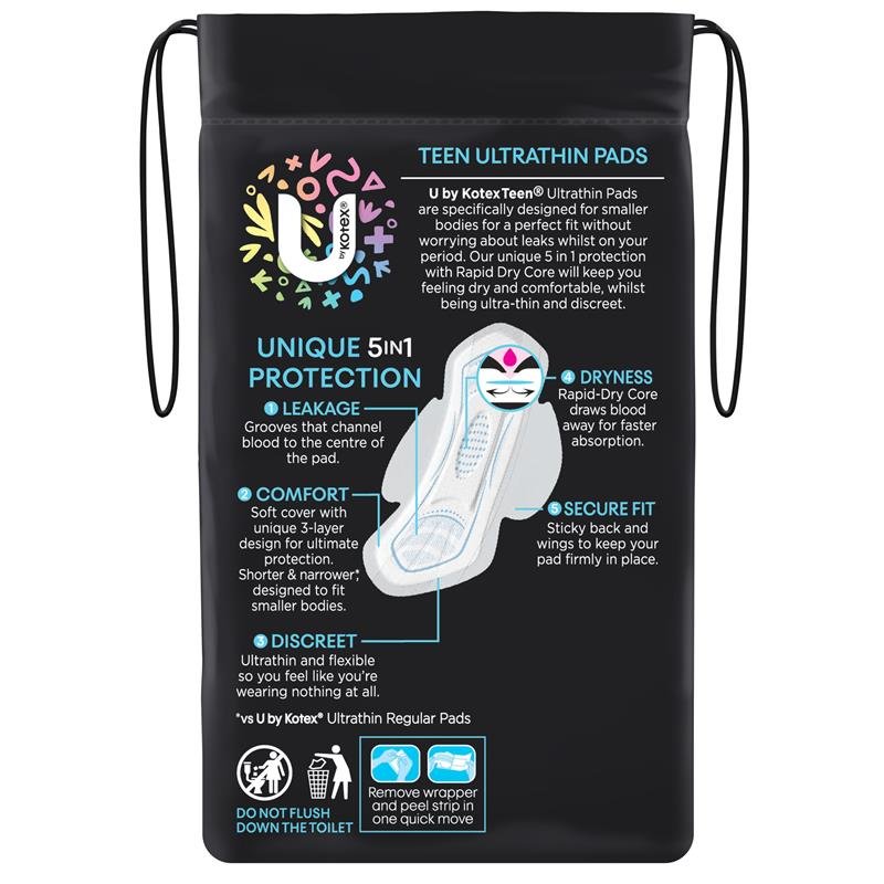 U by Kotex Teen 少女超薄卫生巾 日用护翼 14片