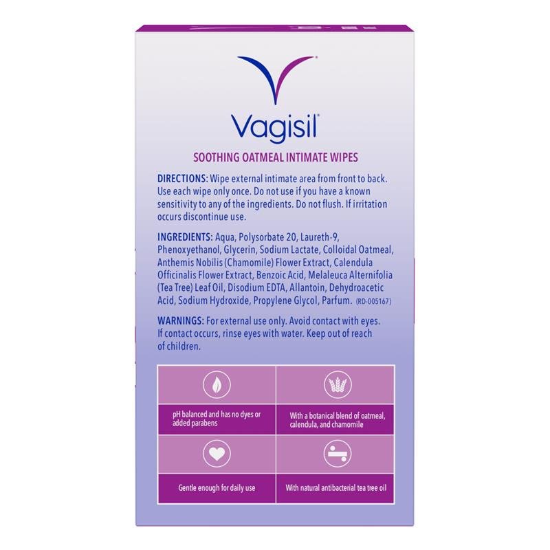 Vagisil 燕麦舒缓湿巾 12片