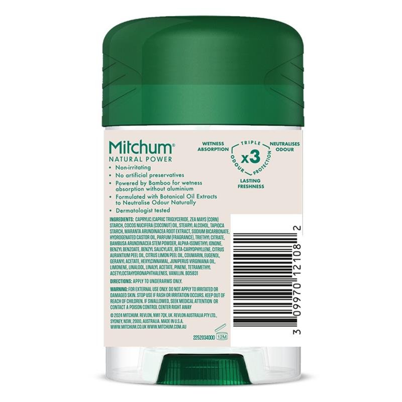 Mitchum 男士 Natural Power 雪松止汗棒 40g