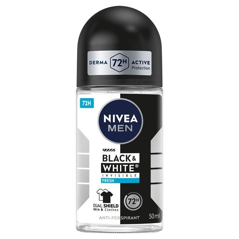 妮维雅 NIVEA MEN 男士黑白净爽走珠止汗露 72小时 50ml