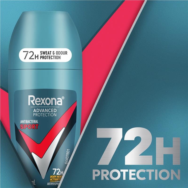 Rexona 男士 Advanced 走珠止汗露 抗菌运动 50ml