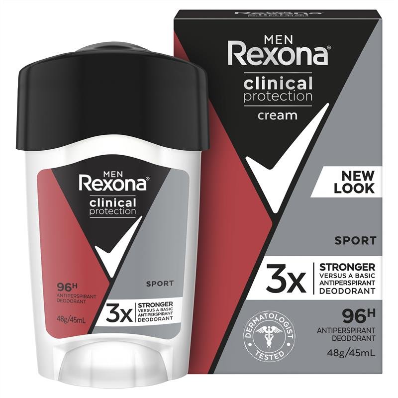 Rexona 男士 Clinical 强效止汗膏棒 运动 45ml