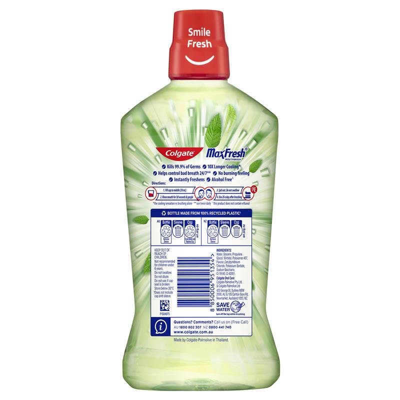 高露洁 Colgate Max Fresh 漱口水 薄荷 1L