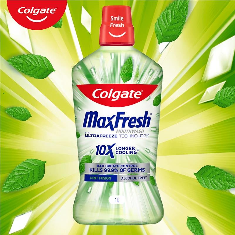 高露洁 Colgate Max Fresh 漱口水 薄荷 1L
