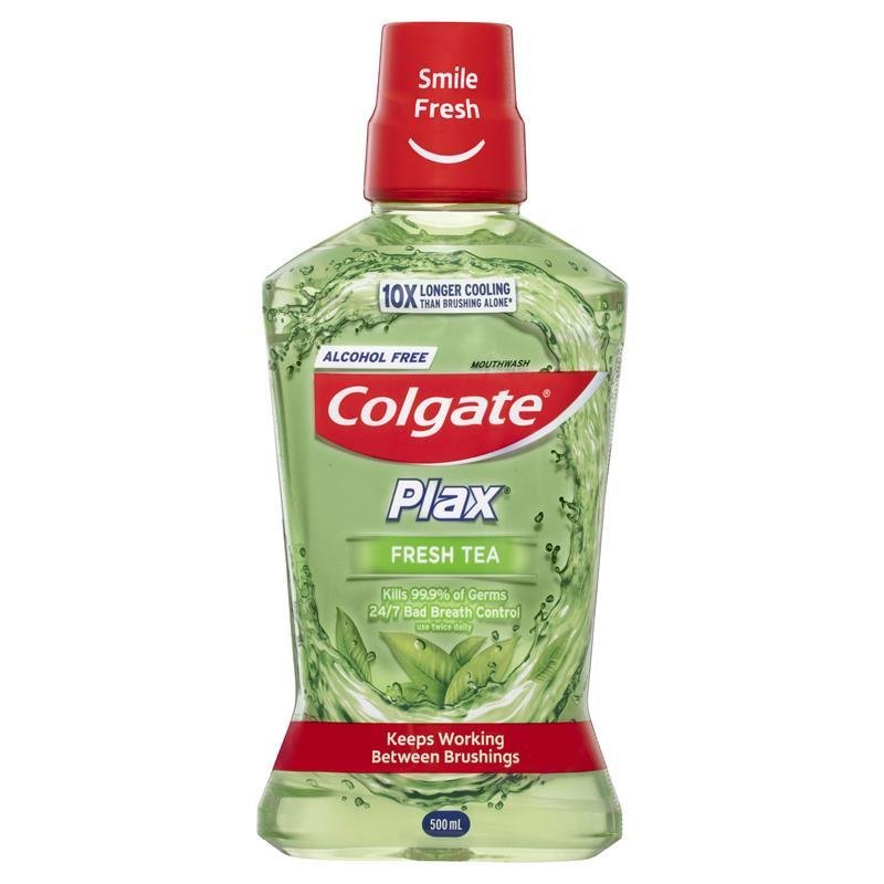 高露洁 Colgate Plax 无酒精抗菌漱口水 清新茶香 500ml