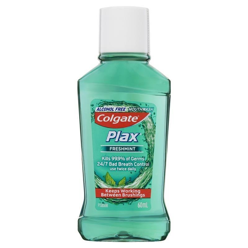 高露洁 Colgate Plax 无酒精抗菌漱口水 清新薄荷 60ml