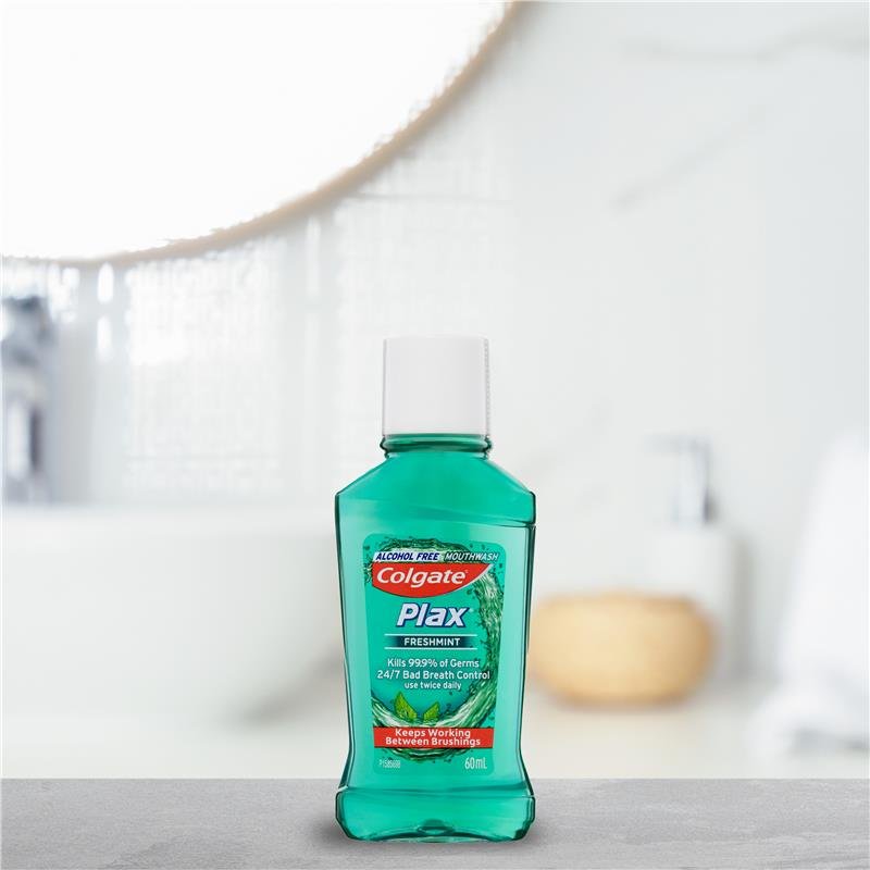 高露洁 Colgate Plax 无酒精抗菌漱口水 清新薄荷 60ml