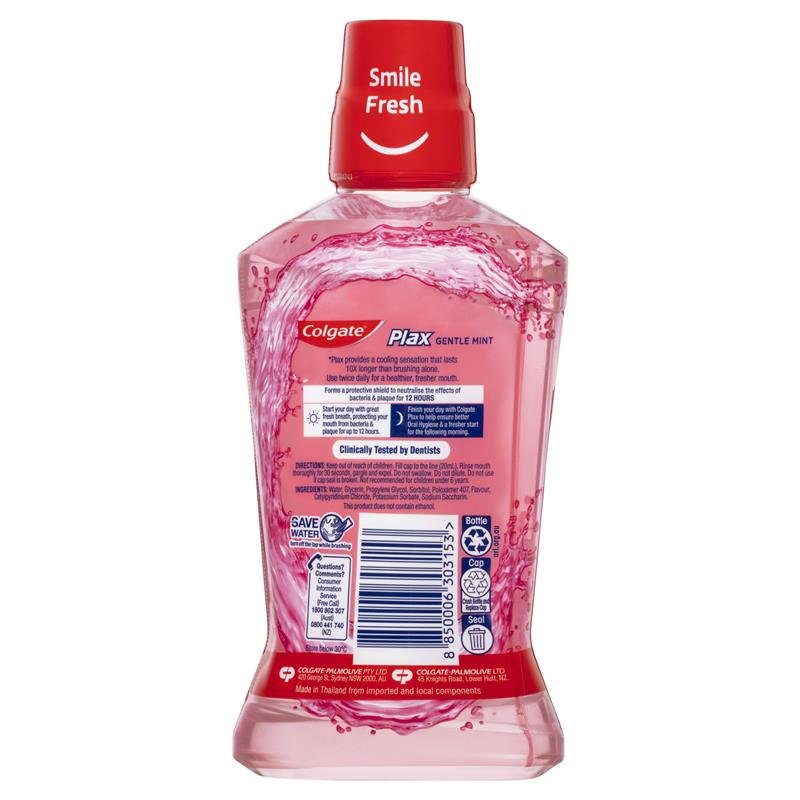高露洁 Colgate Plax 无酒精抗菌漱口水 温和薄荷 500ml