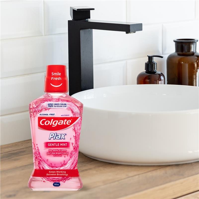 高露洁 Colgate Plax 无酒精抗菌漱口水 温和薄荷 500ml