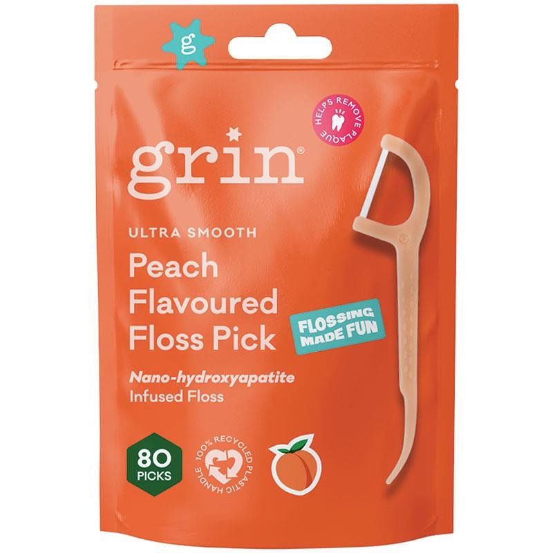 Grin 超顺滑桃味牙线棒 80支