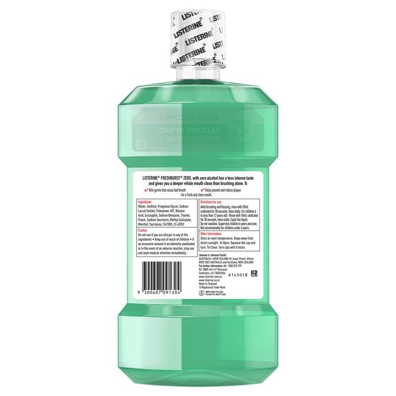 Listerine 李施德林 清新劲爽无酒精漱口水 750ml