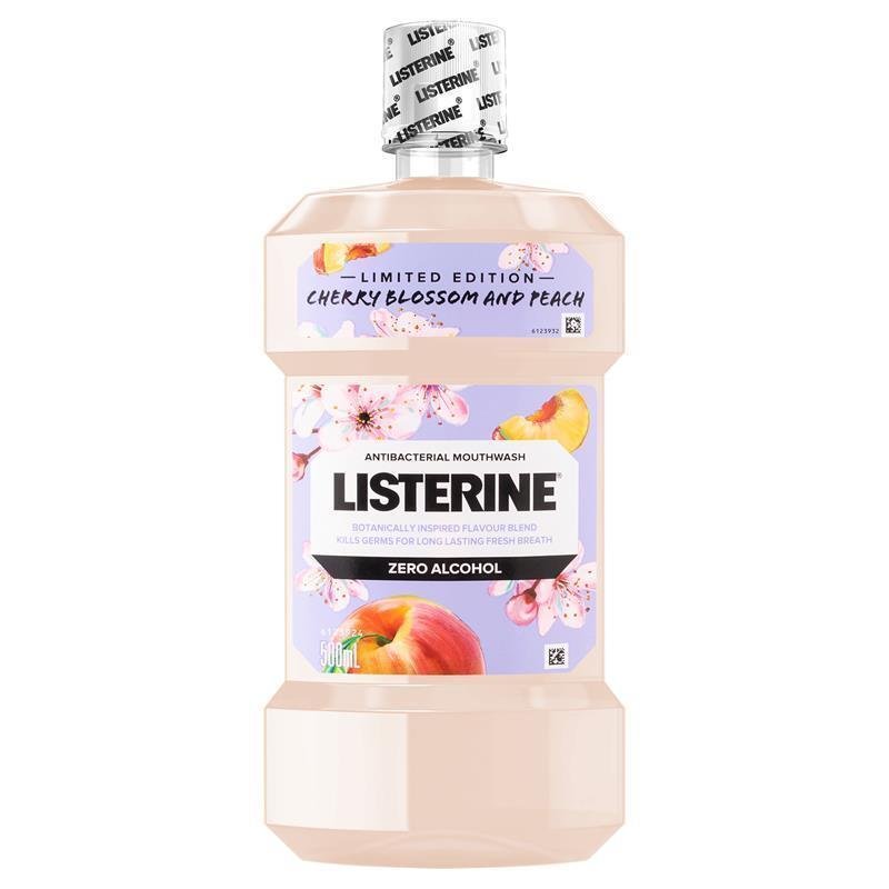 Listerine 李施德林 零酒精抗菌漱口水 限量版樱花蜜桃味 500mL