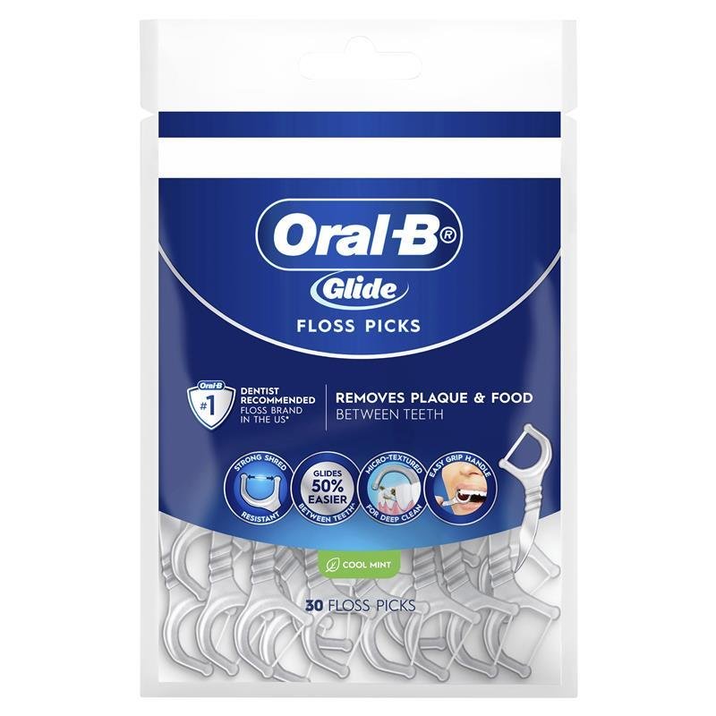 Oral B 欧乐B Glide 牙线棒 清凉薄荷味 30支