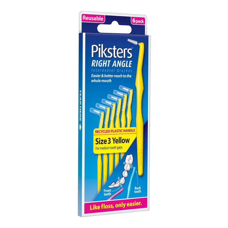 Piksters 直角齿间刷 3号 黄色 6支