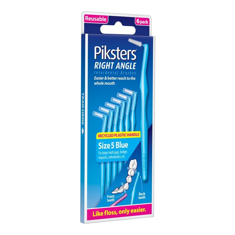 Piksters 直角齿间刷 5号 蓝色 6支