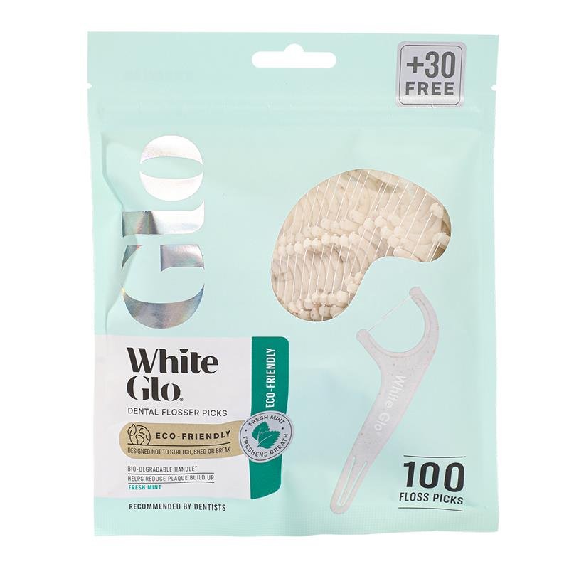 White Glo 环保薄荷牙线棒 70支装