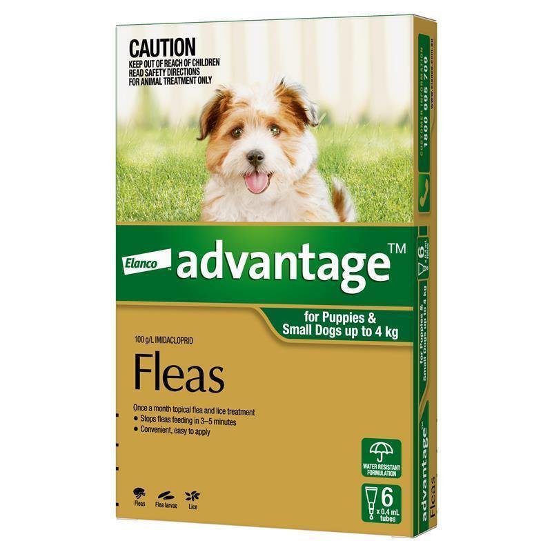 Advantage拜宠爽 犬用体外驱虫滴剂 0-4kg小型犬 6支