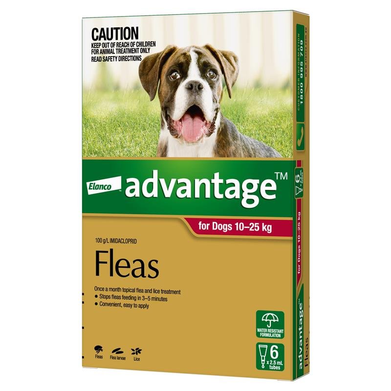 Advantage拜宠爽 犬用体外驱虫滴剂 10-25kg 6支