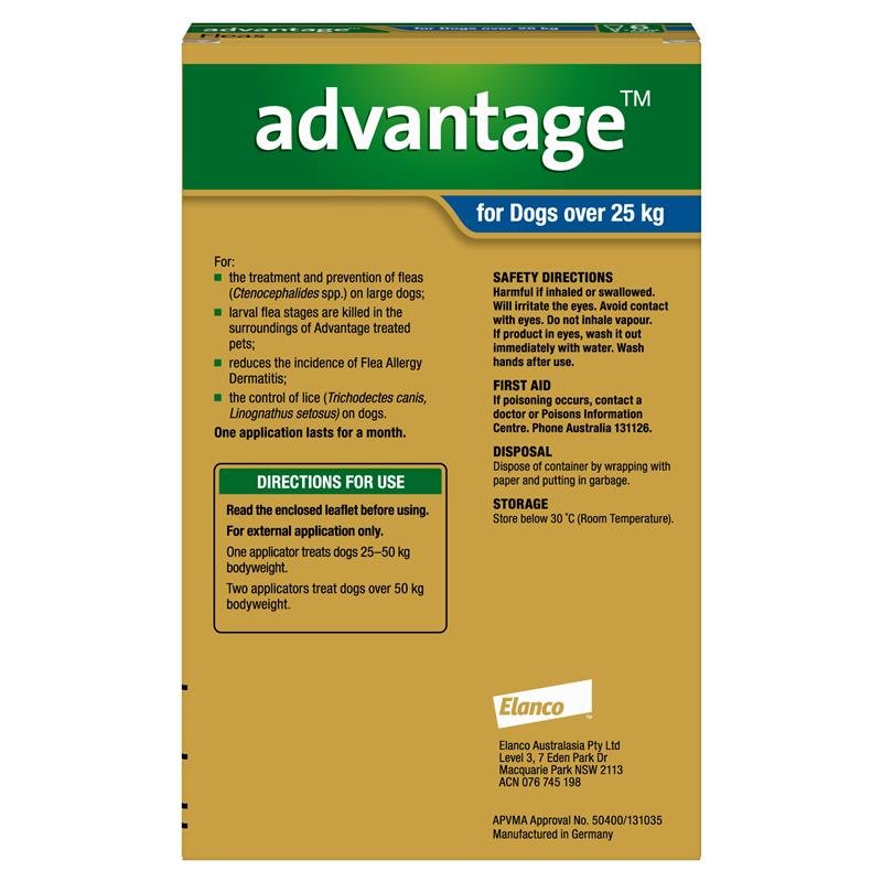 Advantage拜宠爽 犬用体外驱虫滴剂 25kg以上 6支
