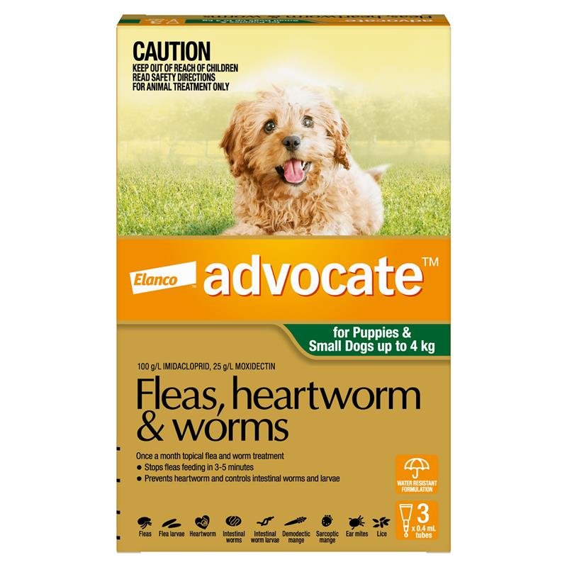 Advocate爱沃克 犬用体内外驱虫滴剂 0-4kg小型 3支