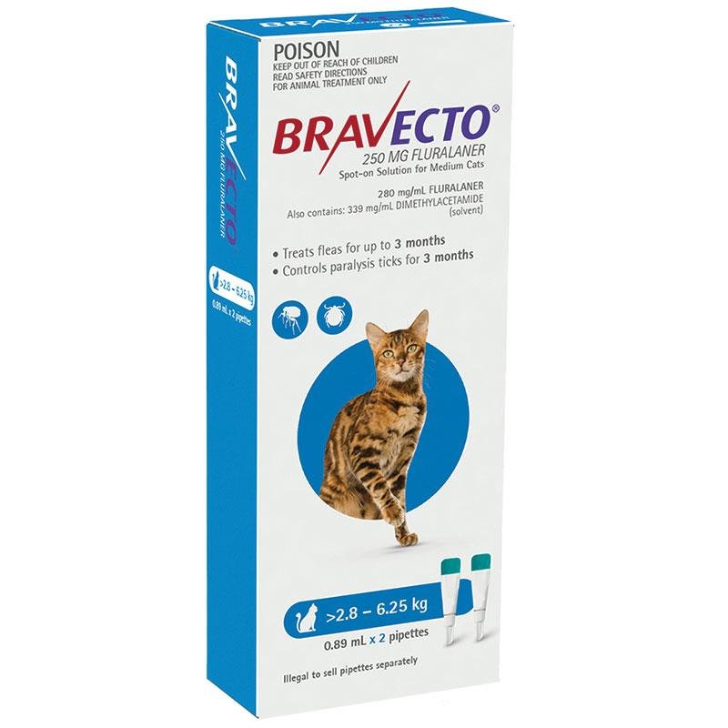 Bravecto超可信 猫用体外驱虫滴剂 2.8-6.25kg 2支