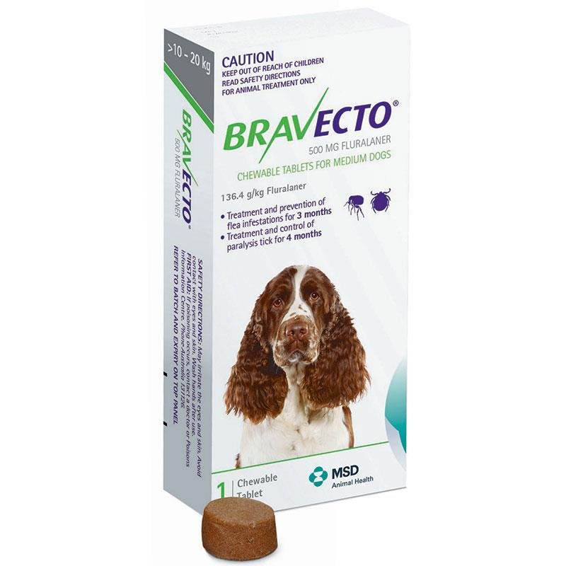 Bravecto超可信 犬用驱虫咀嚼片 绿色 10-20kg中型犬