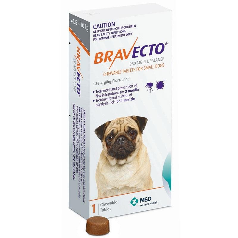 Bravecto超可信 犬用驱虫咀嚼片 橙色 4.5-10kg小型犬