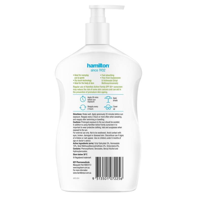 Hamilton Sun Active Family 家庭防晒乳 SPF50+ 500ml