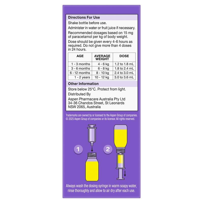 Dymadon 婴儿对乙酰氨基酚口服液 黑加仑味 1个月-2岁 60ml