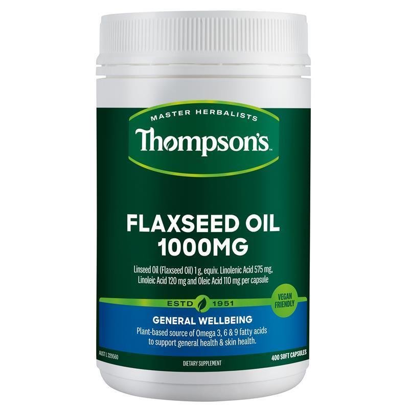 Thompson's 汤普森 Flaxseed Oil 亚麻籽油 1000mg 400粒素食胶囊