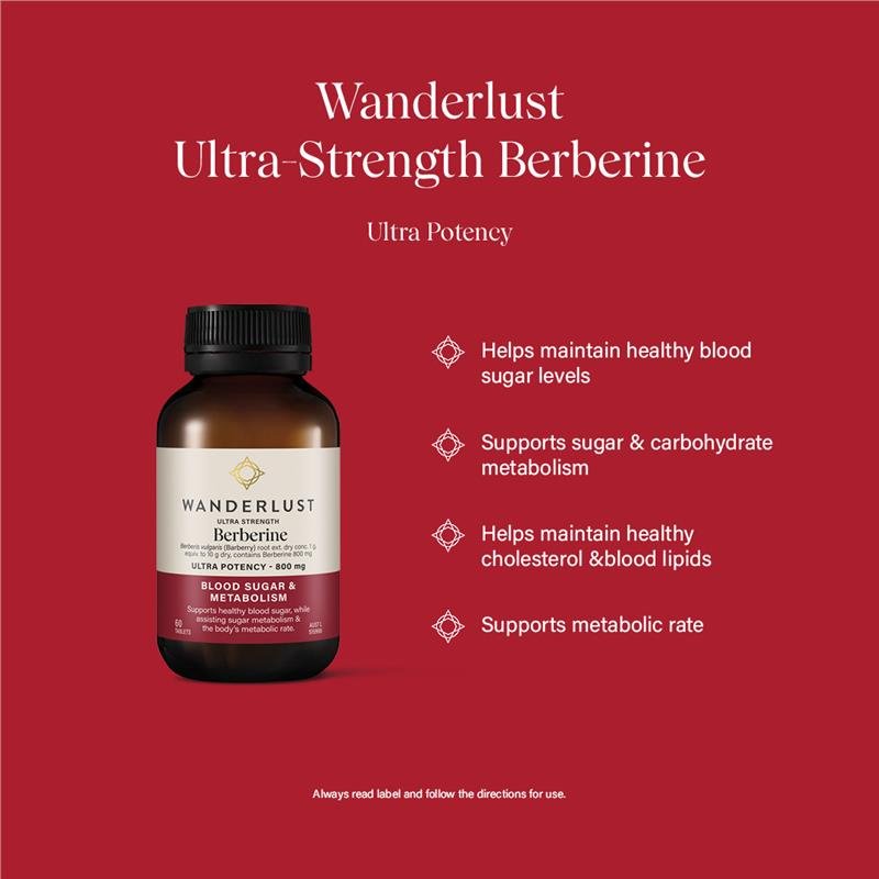 Wanderlust Ultra Strength Berberine 高强度小檗碱(黄连素)800mg 60片