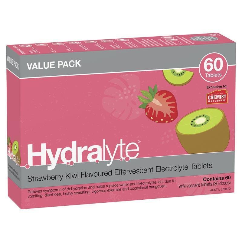 Hydralyte 电解质泡腾片 草莓奇异果味 60片