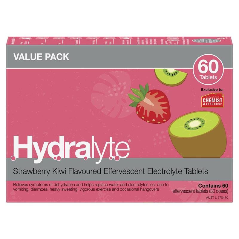 Hydralyte 电解质泡腾片 草莓奇异果味 60片