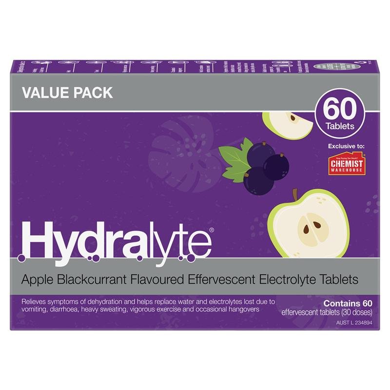 Hydralyte 电解质泡腾片 苹果黑加仑味 60片