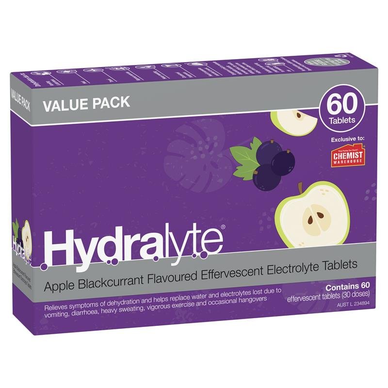 Hydralyte 电解质泡腾片 苹果黑加仑味 60片