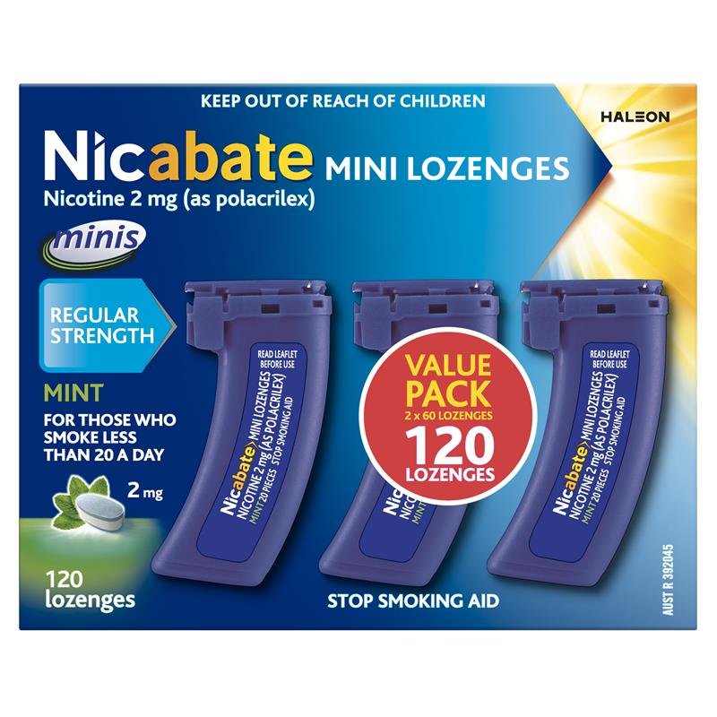 Nicabate Minis 尼古丁迷你含片 2mg 120粒