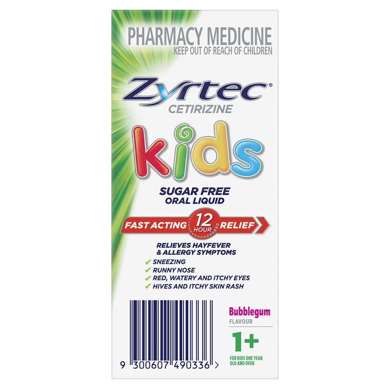 Zyrtec 仙特明儿童抗过敏口服液 泡泡糖味 60ml