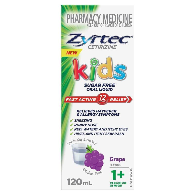 Zyrtec 仙特明儿童抗过敏口服液 葡萄味 120ml