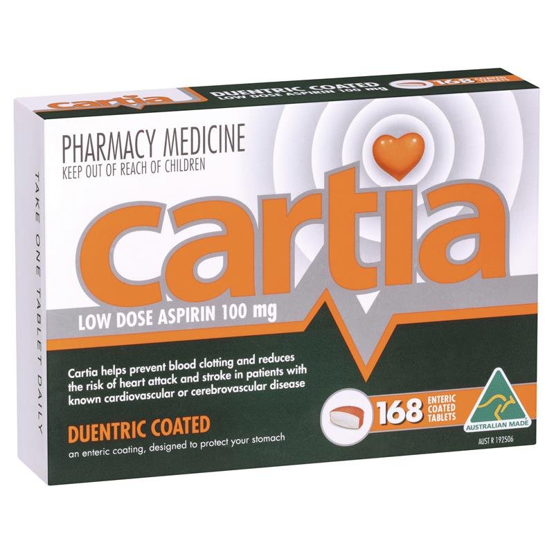 Cartia 阿司匹林肠溶片 100mg 168片