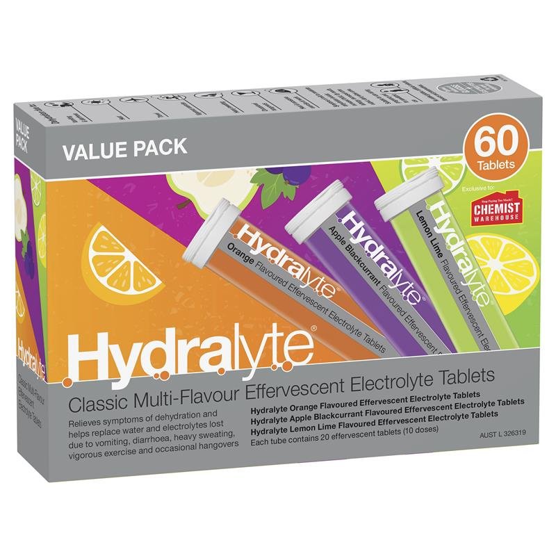 Hydralyte 电解质泡腾片 多口味混合 60片 特惠装